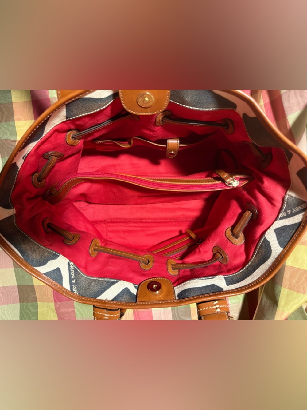 Dooney & Bourke Giraffe Canvas and Leather Tote - Picture 7 of 8